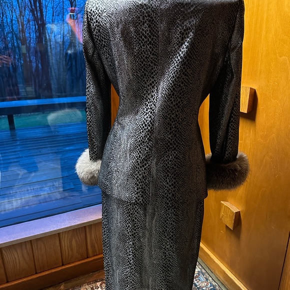 SOLINI New York Elegant Cache Evening Suit Snakeskin Black Metallic Silver 4 - Picture 10 of 16